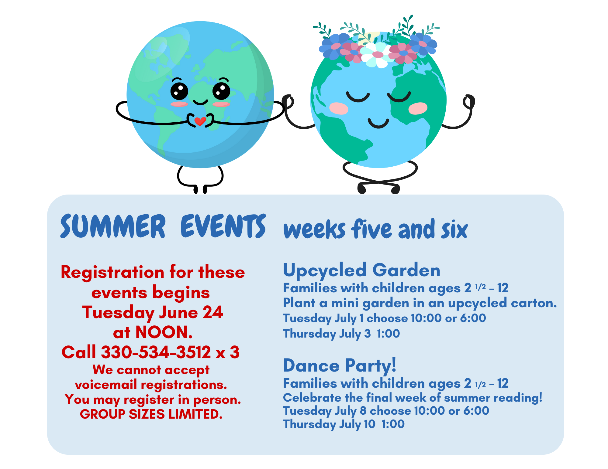 Weeks 5 and 6 are an Upcycled Garden and a Dance Party!