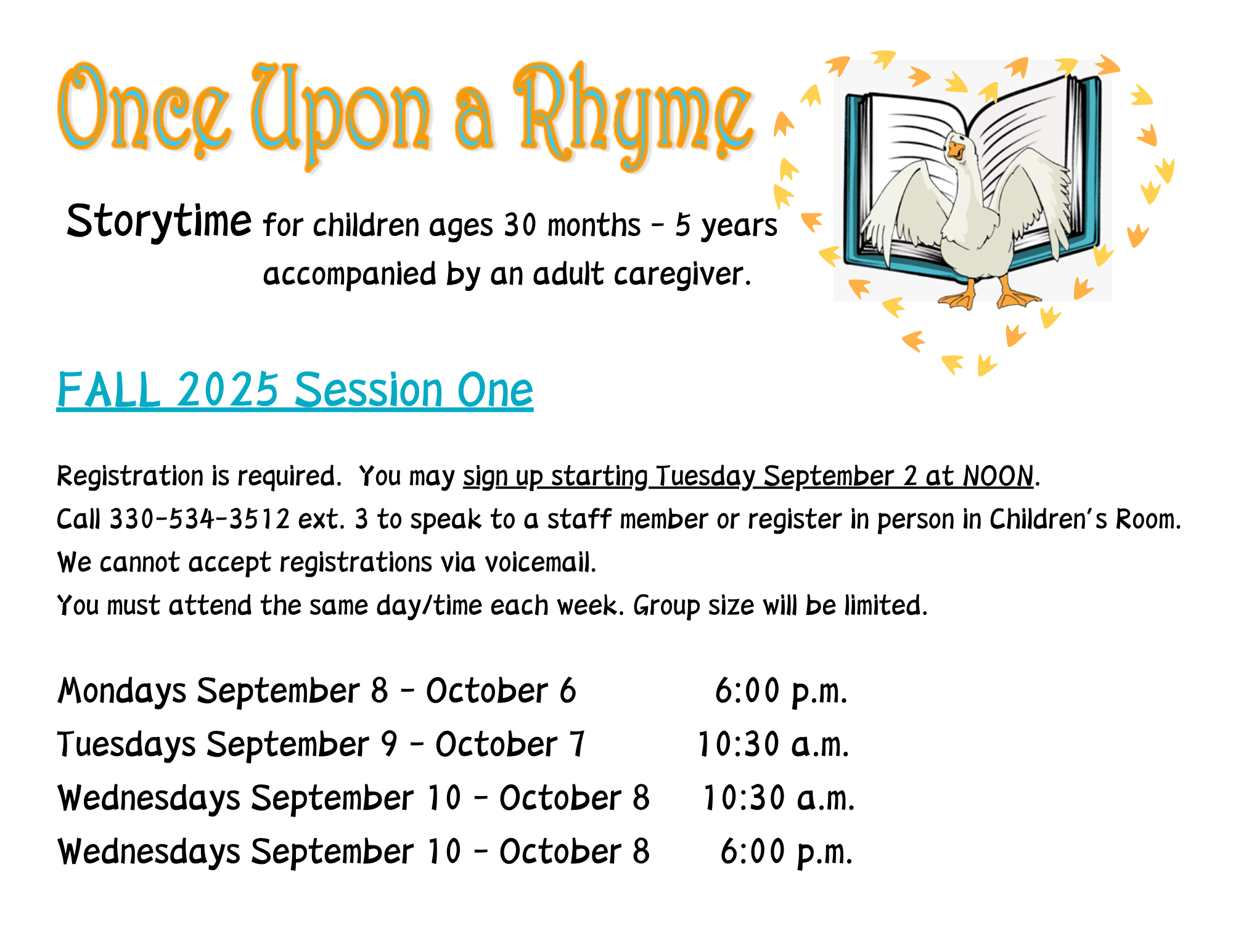 Once Upon a Rhyme Fall 2025