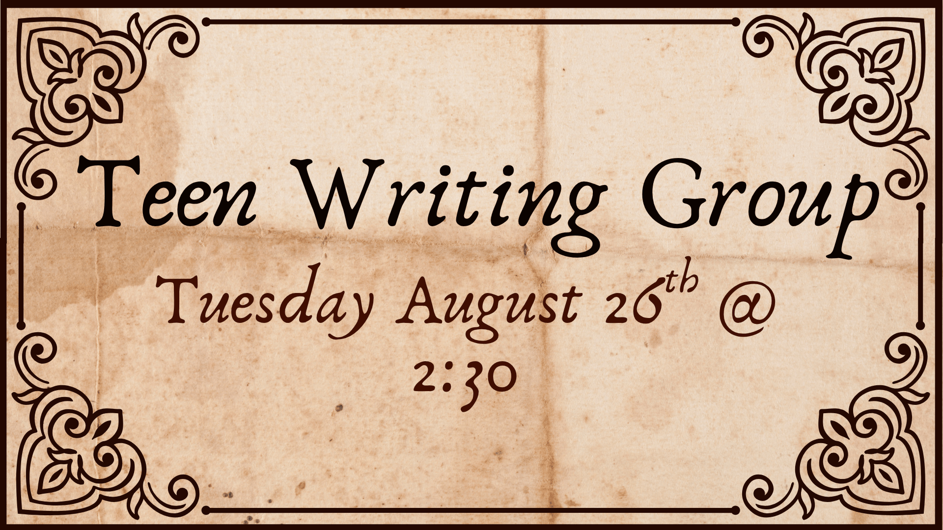 Teen Writing Group