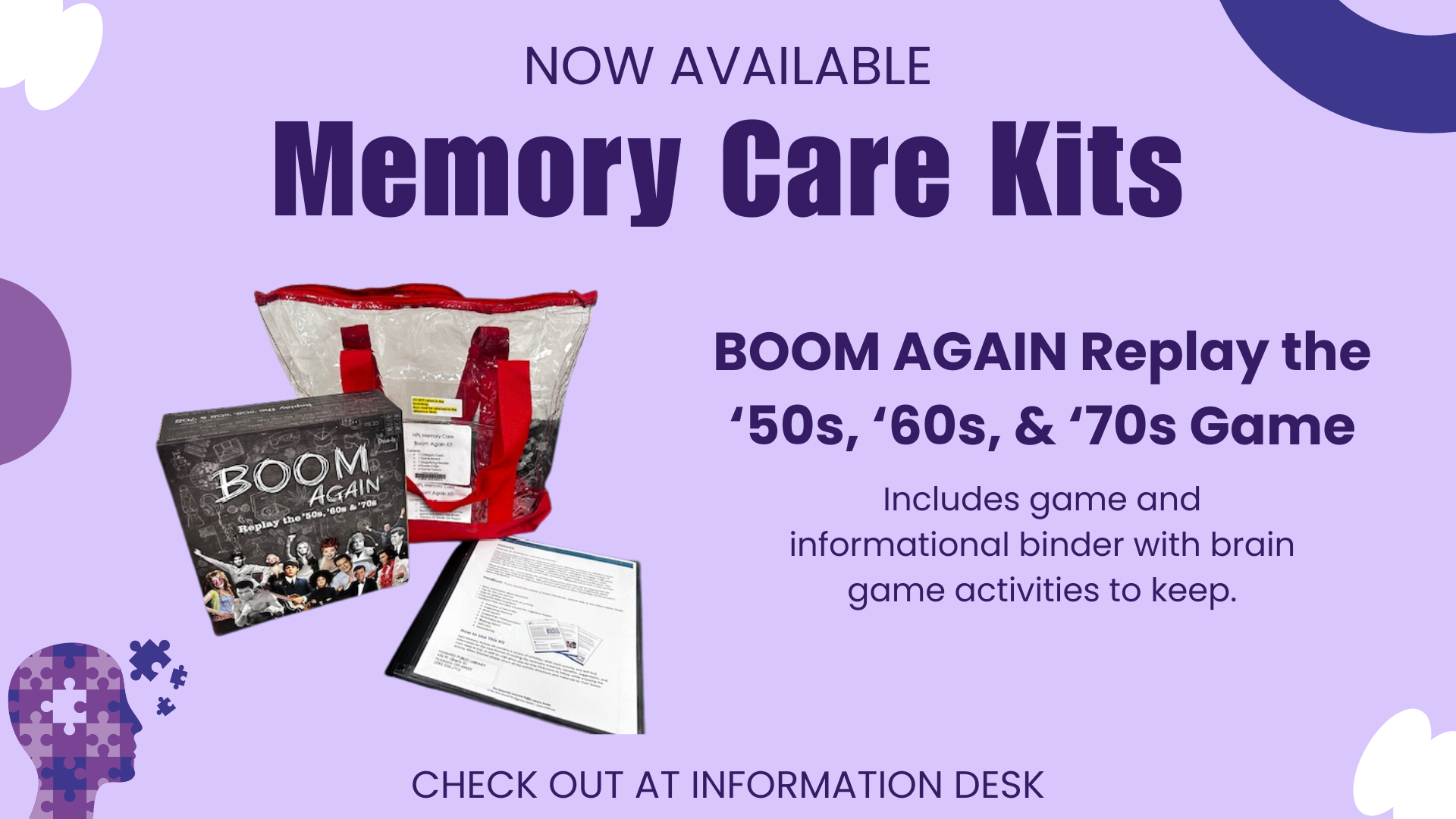Boom again replay the 50s, 60s, and 70s game memory care kit.