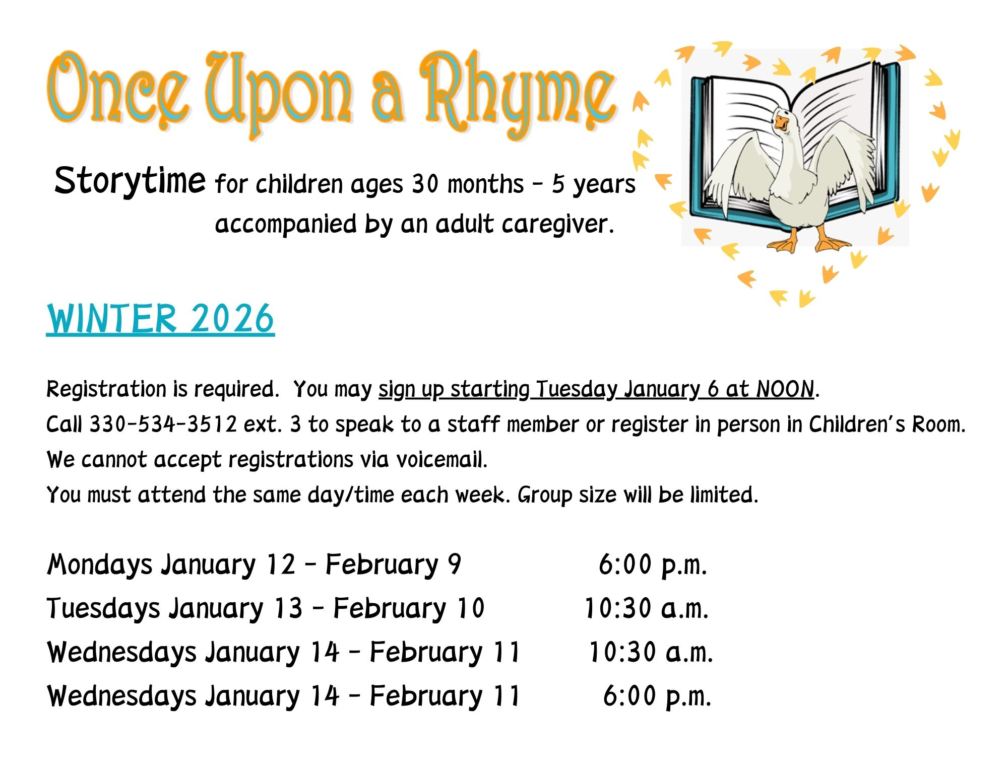 Once Upon a Rhyme Winter Session