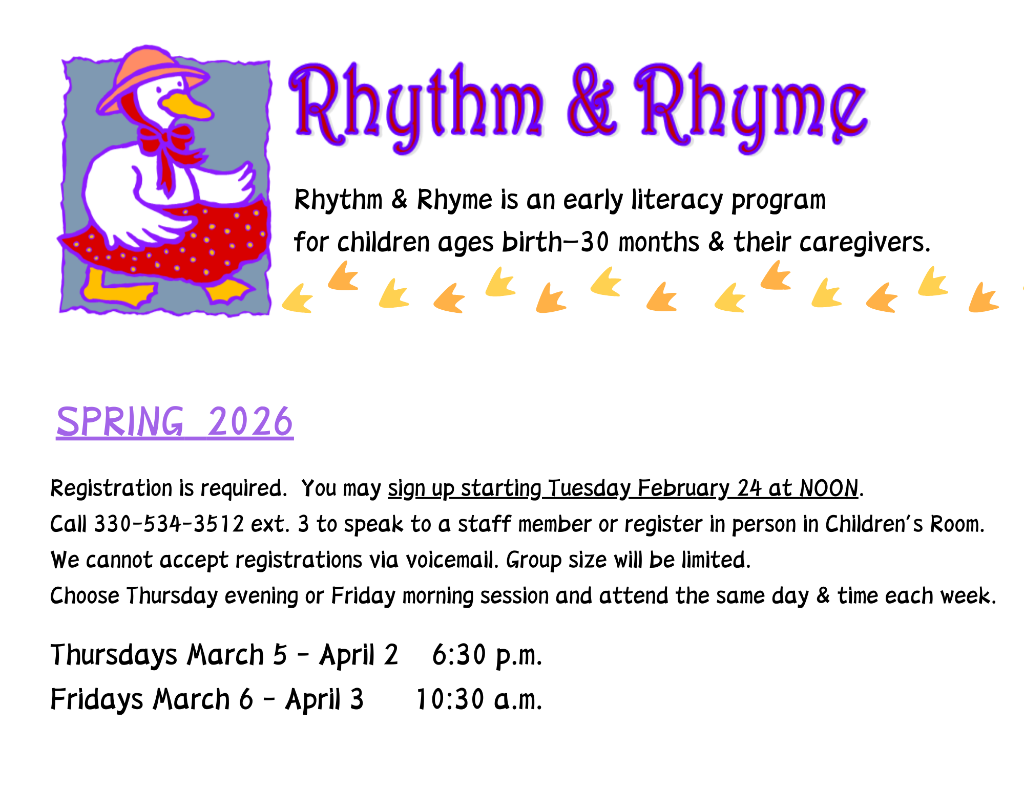 Rhythm and Rhyme Spring 2026.