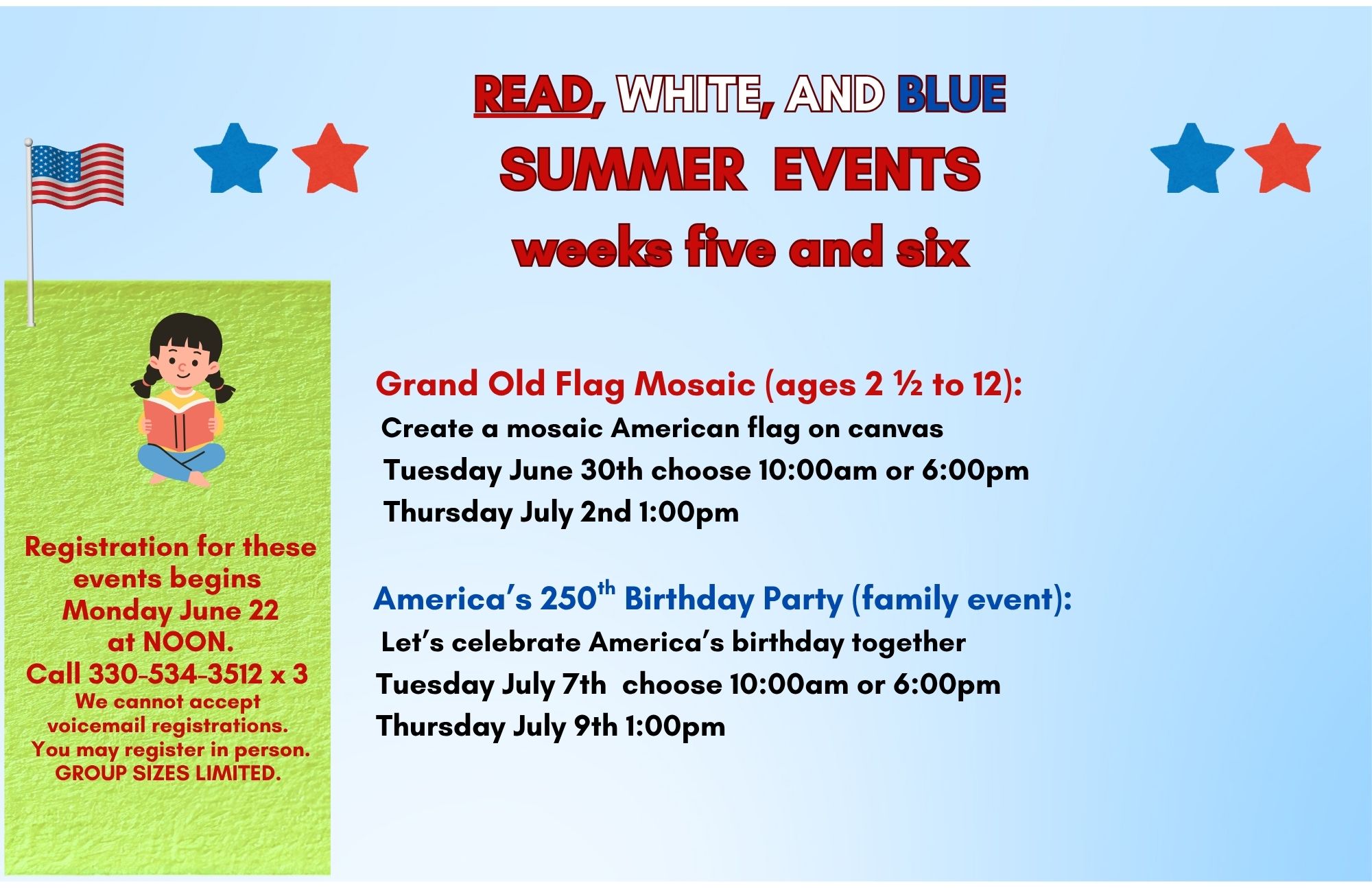 Summer Reading Weeks 5&6.
