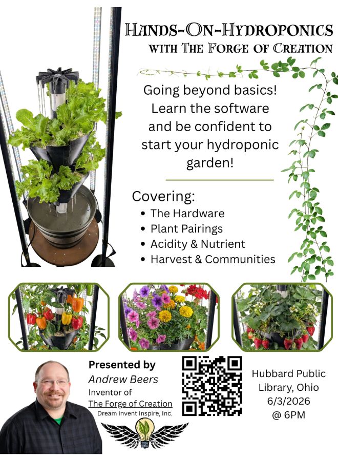 Hydroponics program June 3 at 6pm.