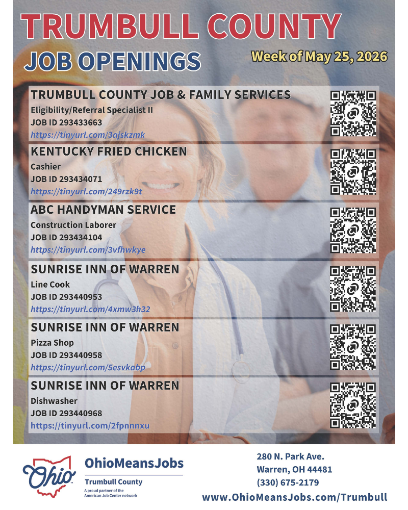 Trumbull county job openings.
