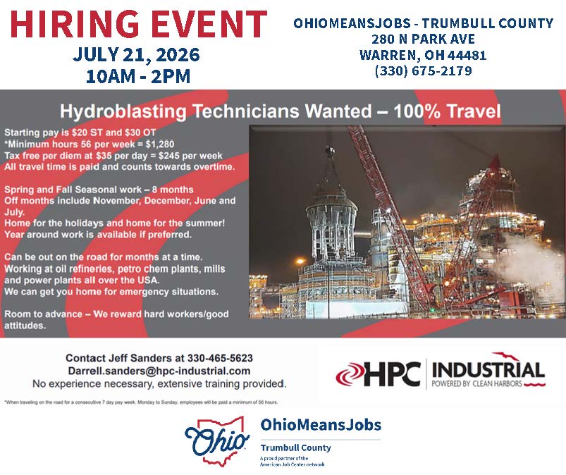 HPC Industrial Hiring Event July 21, 2026.
