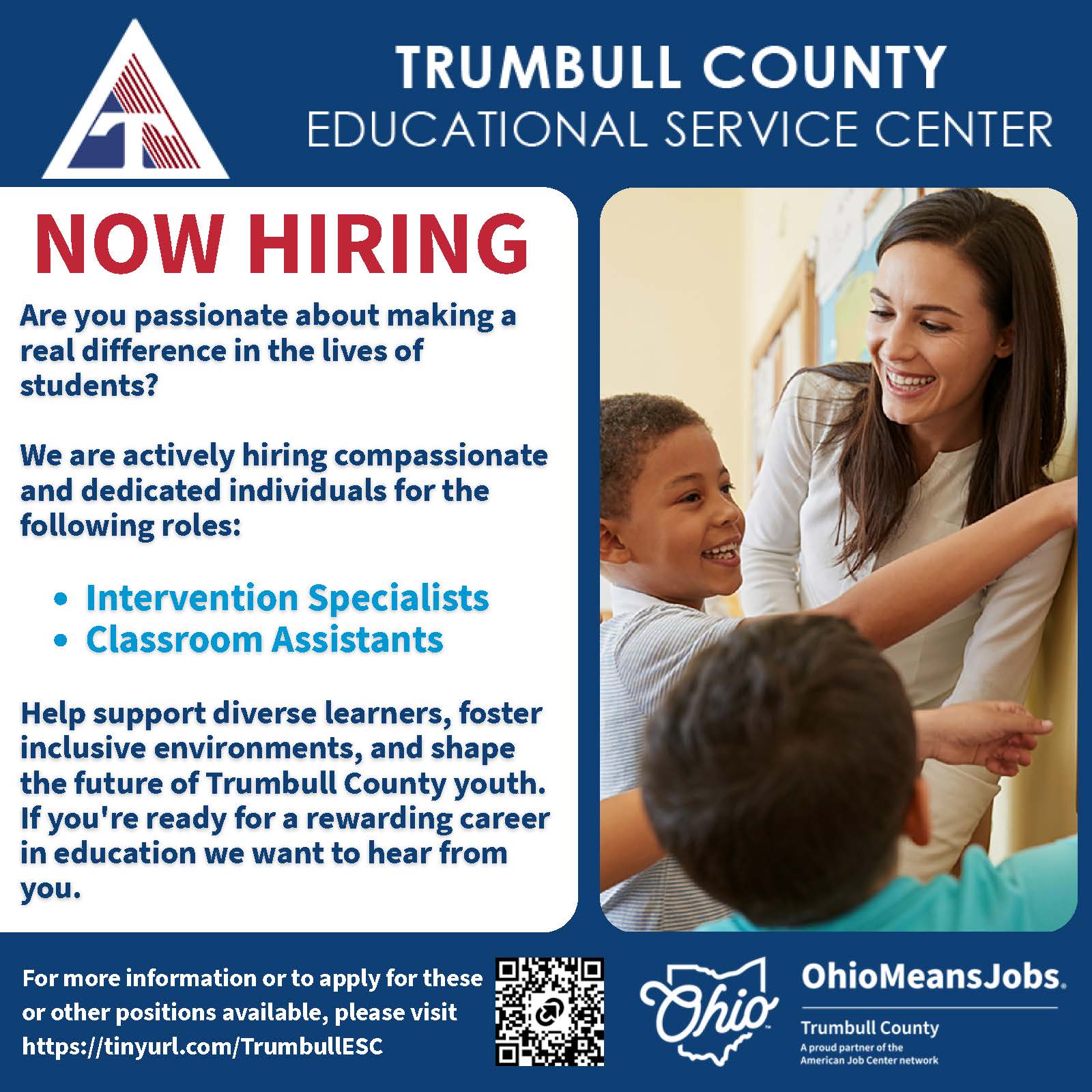 Trumbull ESC Hiring.