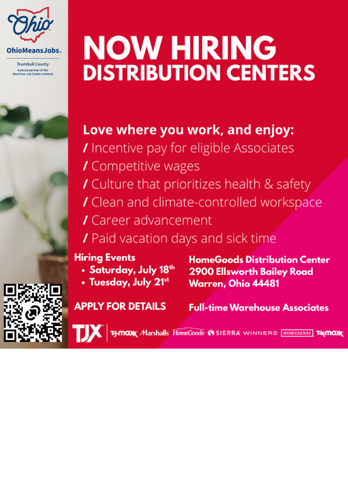 now hiring distribution centers.