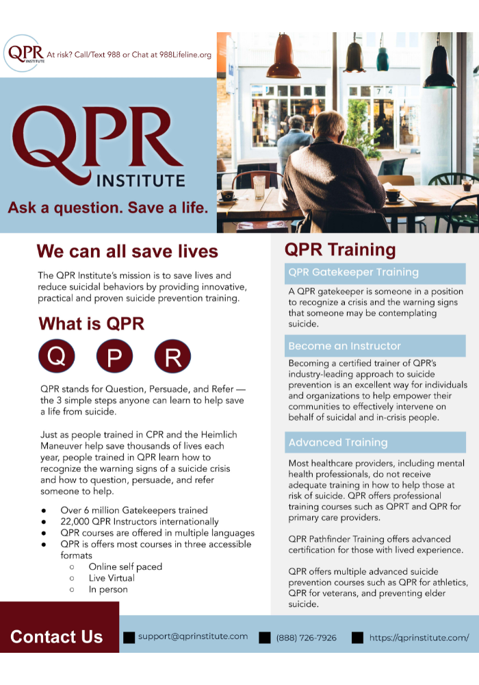 QPR informational flyer.