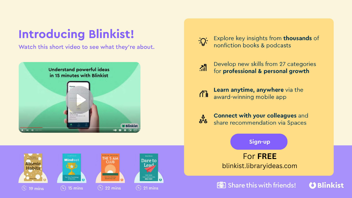Blinkist video.