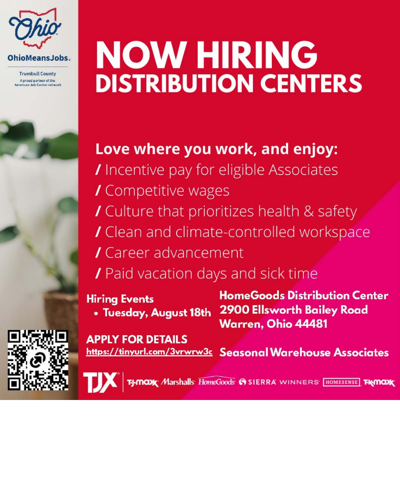 Distribution center hiring event for seasonal work.