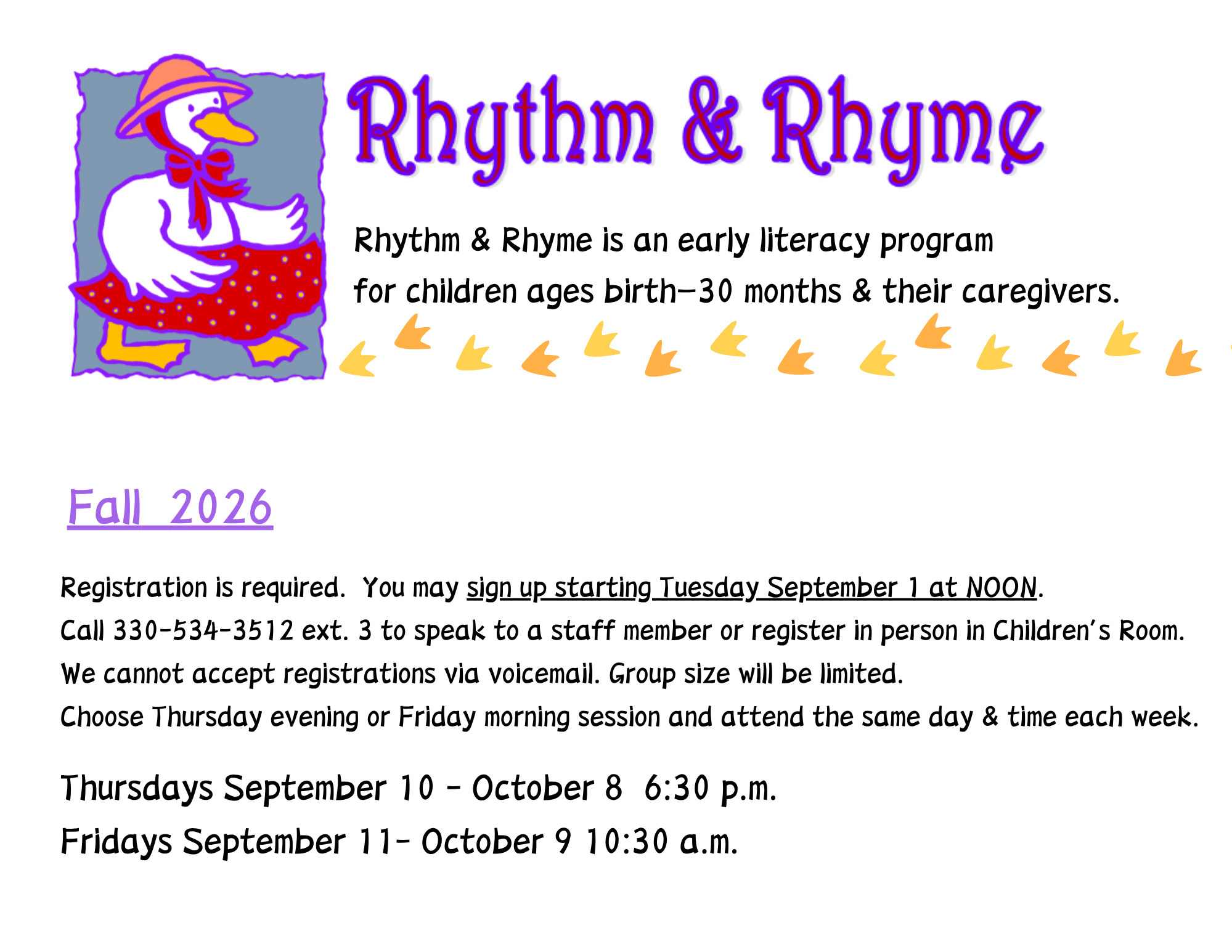 Fall 2026 Rhythm & Rhyme.