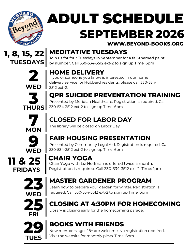 September events flyer.