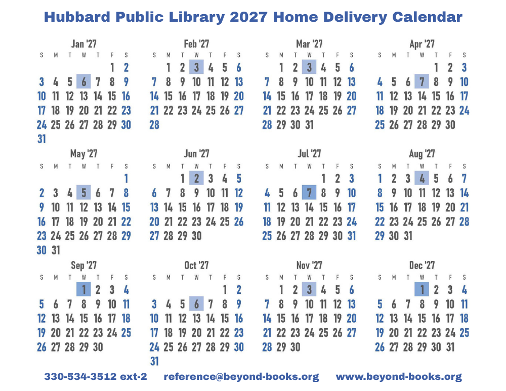 2027 Home Delivery calendar.