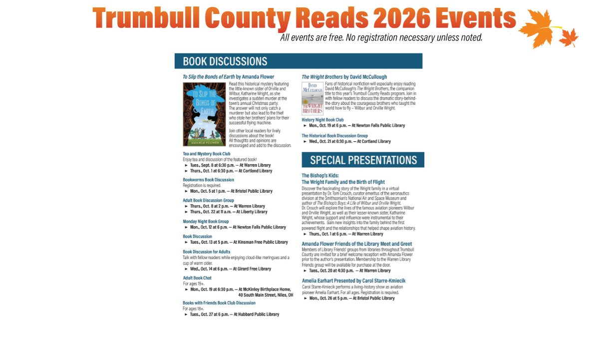 Trumbull County Reads 2026 Events.