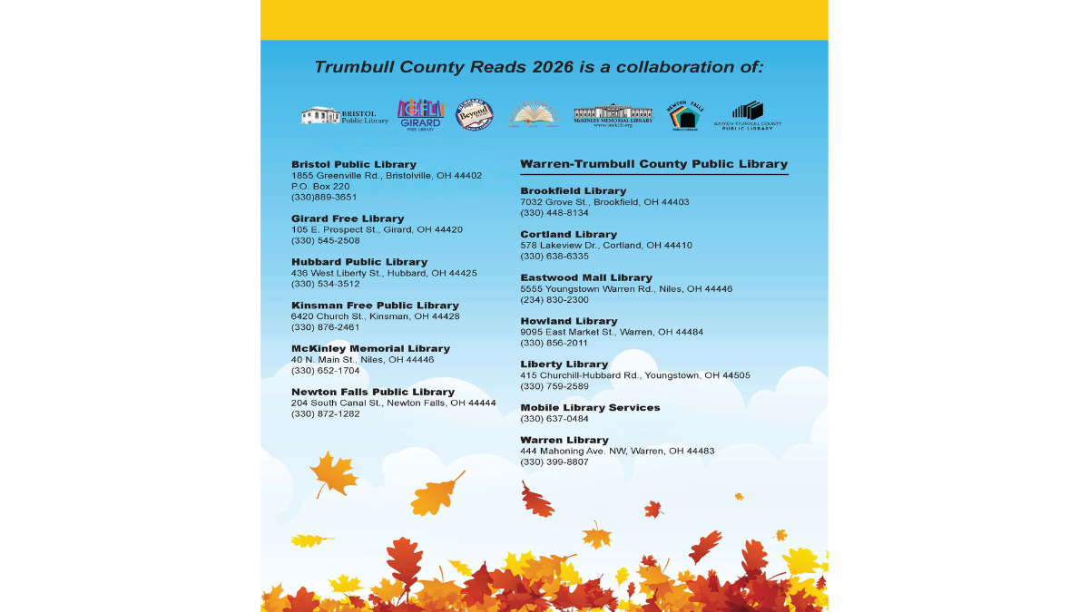 Trumbull County Reads 2026 participating libraries.