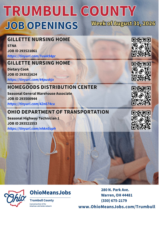 Trumbull county job openings.