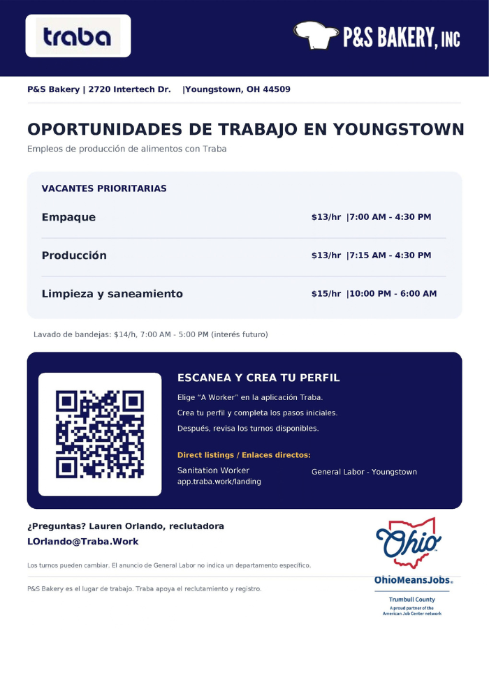 Oportunidades de trabajo en youngstown.