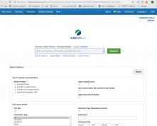 ebsco seaarch page