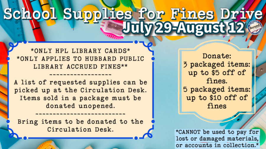 School supplies for fines